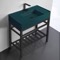 Modern Console Sink Vanity, Green Ceramic Sink, 32